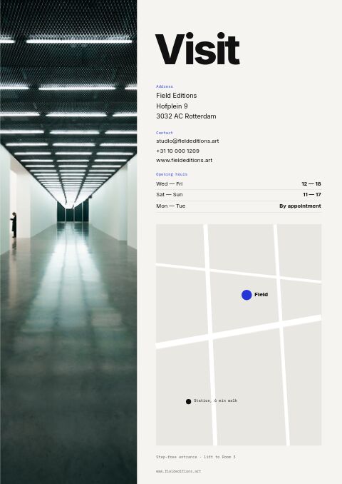 Art & Gallery — Contact / Info page