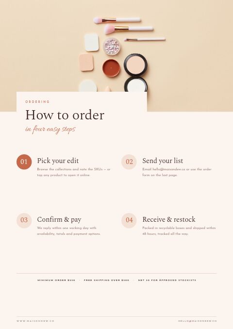 Beauty & Cosmetics — How to Order page
