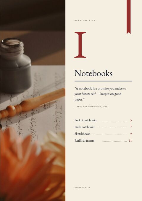 Books & Stationery — Collection Divider page
