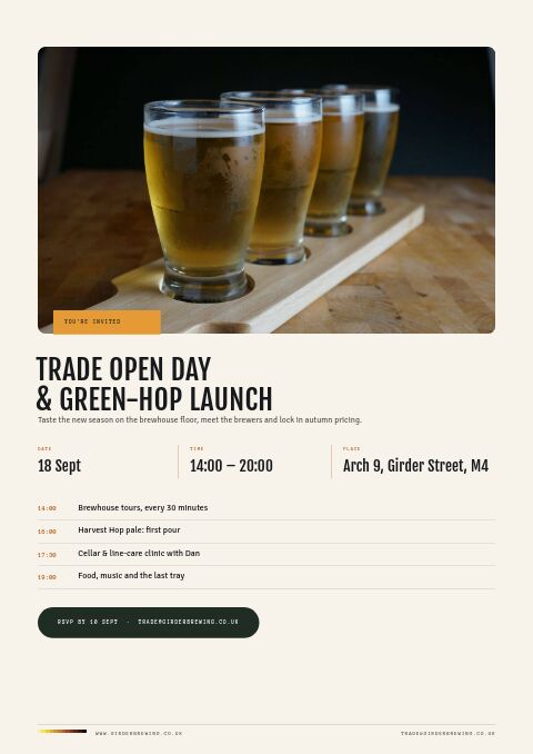 Brewery & Craft Beer — Event / Launch page