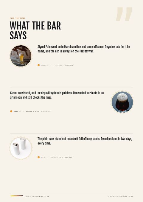 Brewery & Craft Beer — Testimonials page