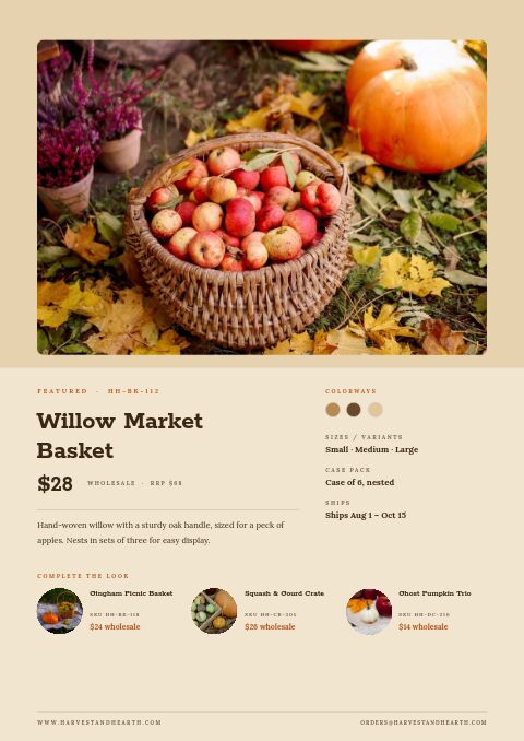 Autumn Collection — Featured Product page
