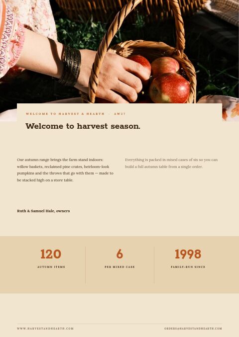 Autumn Collection — Welcome / About page