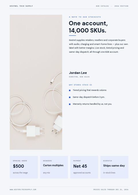 B2B Catalog — Welcome / About page