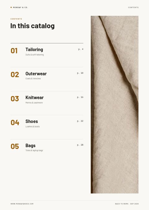 Back to Work — Contents page