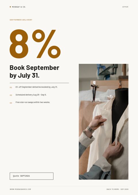 Back to Work — Promo / Sale page