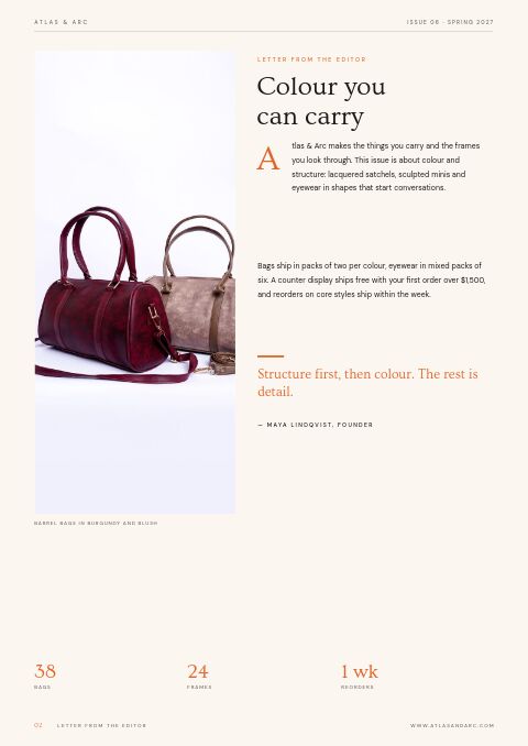 Bags & Accessories Catalog — Welcome / About page