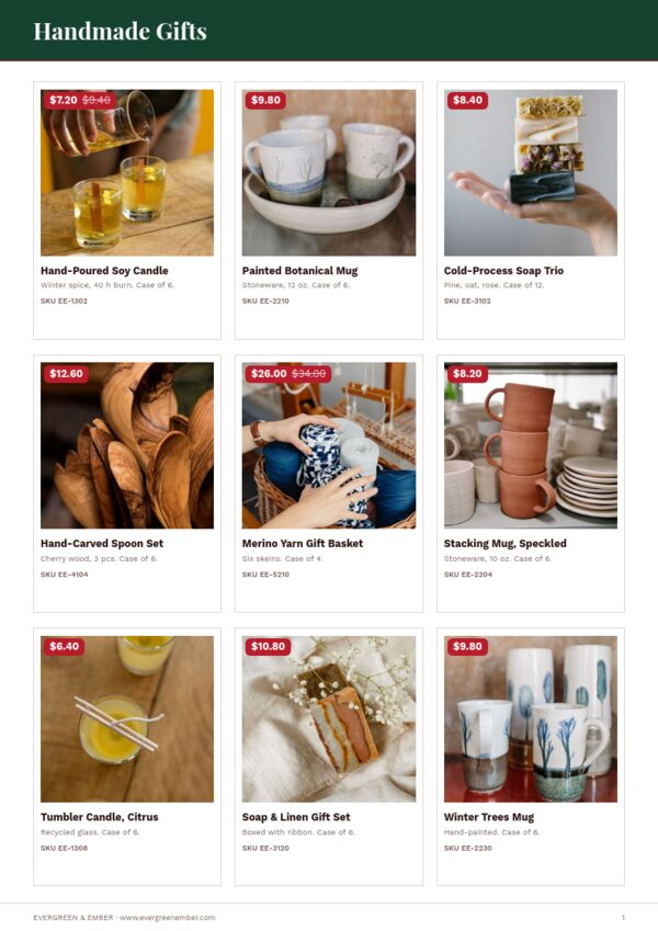 Christmas Sale — product page, 3 × 3 grid