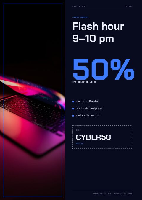 Cyber Monday — Promo / Sale page