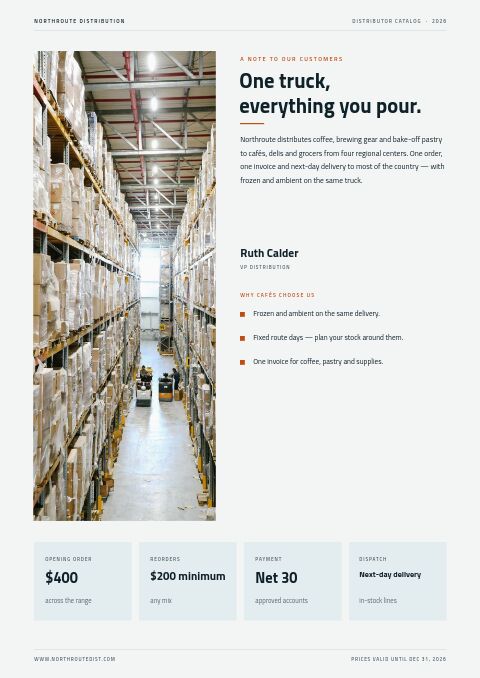 Distributor Catalog — Welcome / About page