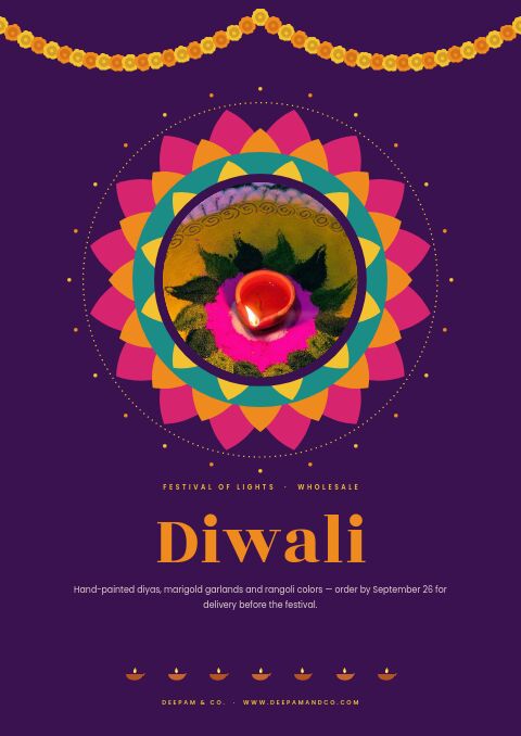 Diwali catalog template cover