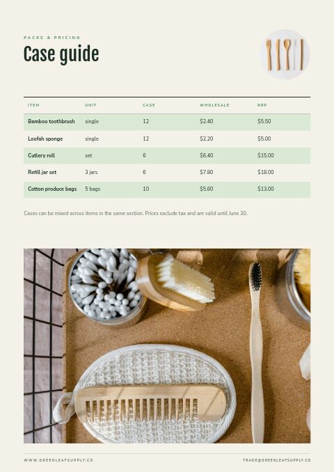 Earth Day — Size / Spec Guide page