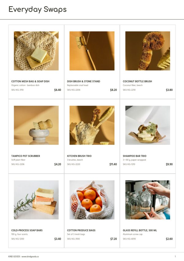 Eco Collection — product page, 3 × 3 grid