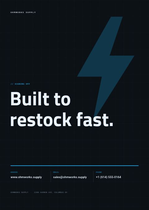Electronics Catalog — Back Cover page