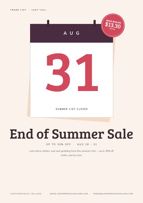 End of Summer Sale — Cover · poster page