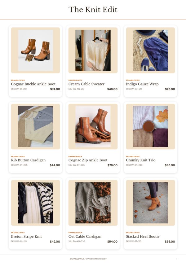 Fall Preview — product page, 3 × 3 grid