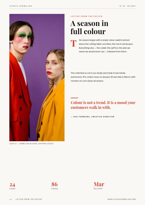 Fashion Lookbook — Welcome / About page