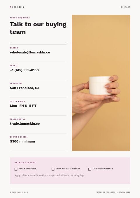 Featured Products — Contact / Info page