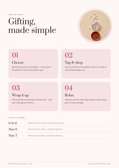 Gifts for Her — How to Order page