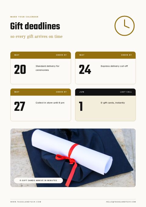 Graduation Gift Guide — Event / Launch page