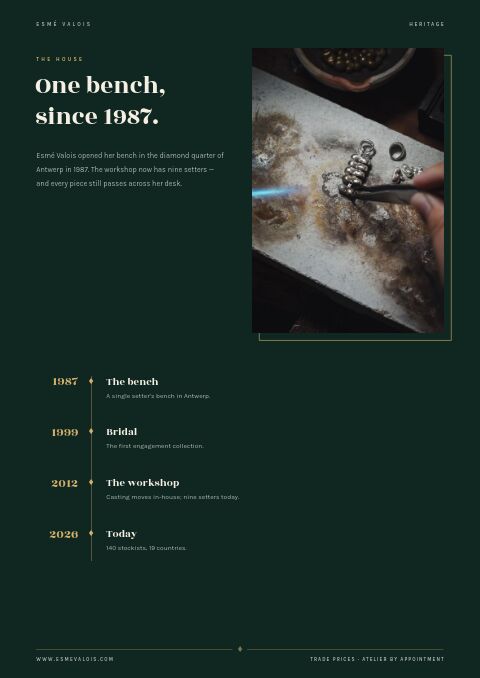 Jewelry Catalog — Brand Story page