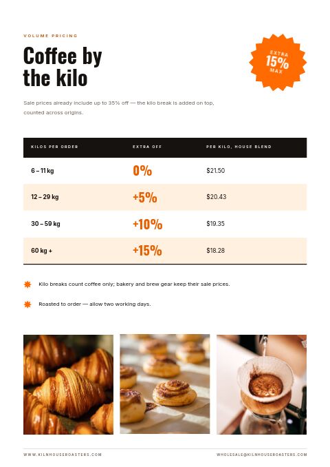 Limited Time Offer — Size / Spec Guide page