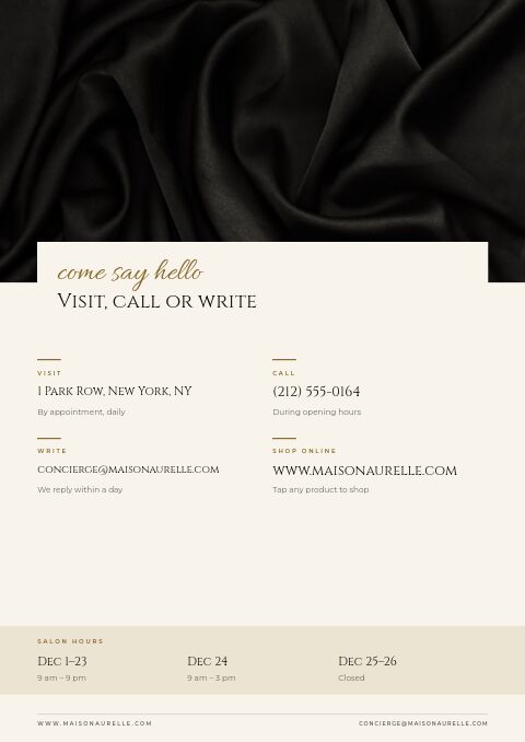 Luxury Gifts — Contact / Info page