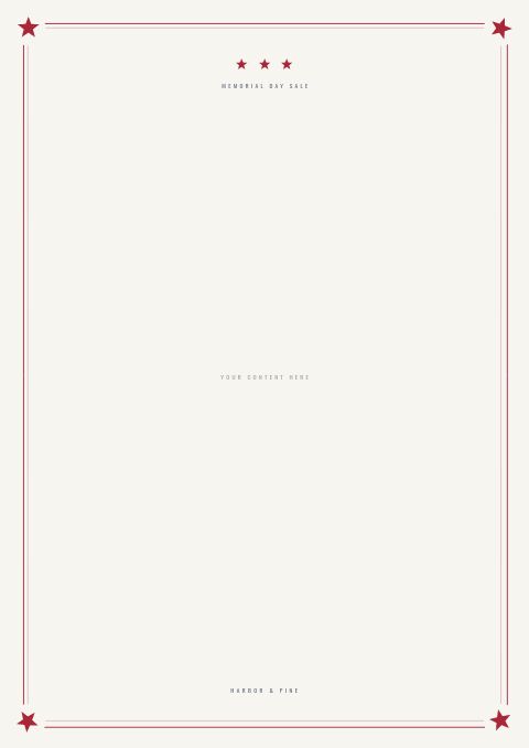 Memorial Day Sale — Framed Blank page