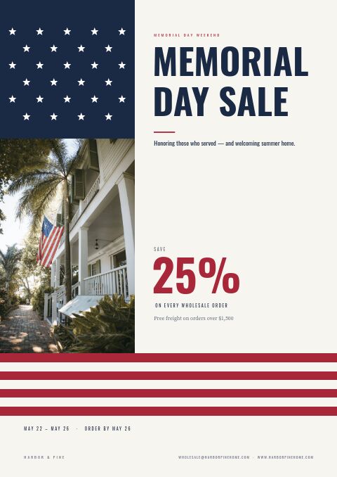 Memorial Day Sale catalog template cover