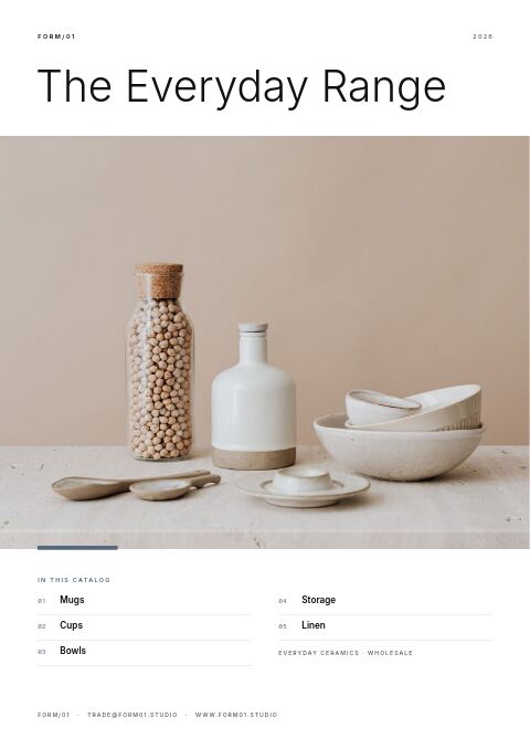 Minimal Catalog — Cover · band page
