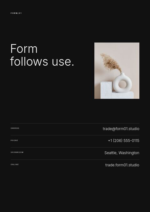 Minimal Catalog — Back Cover page