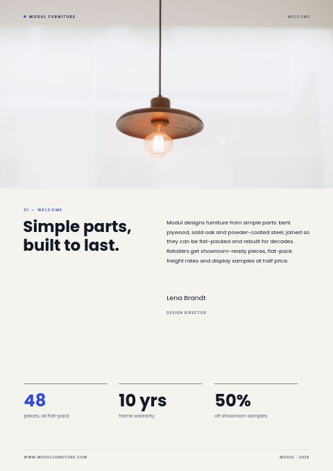 Modern Catalog — Welcome / About page