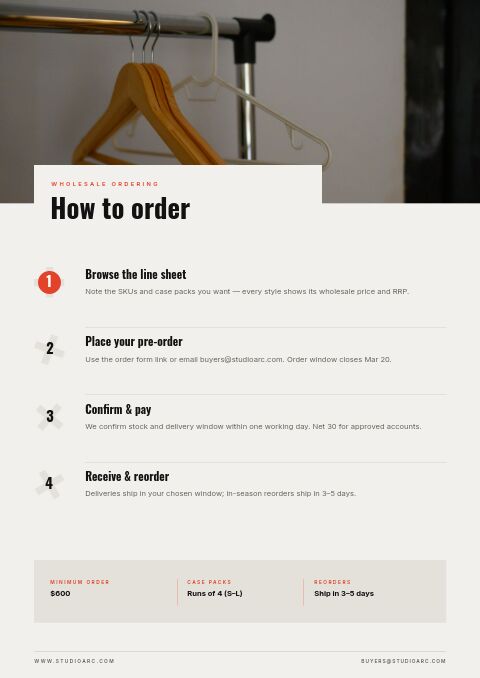 New Season — How to Order page
