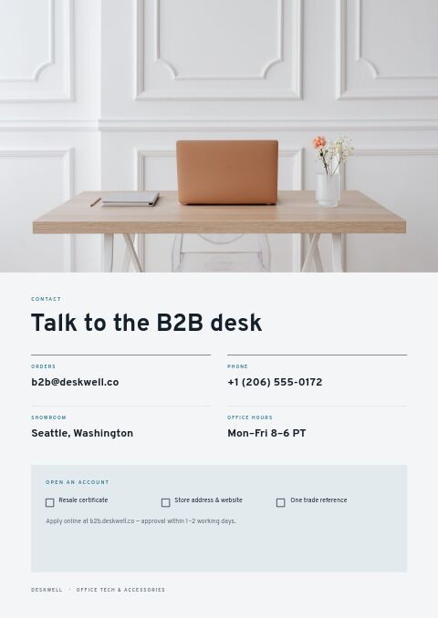 Office Collection — Contact / Info page