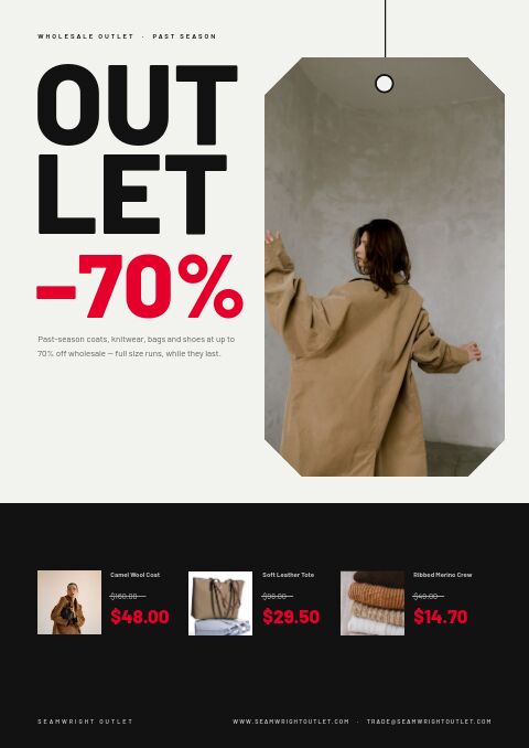 Outlet Sale catalog template cover