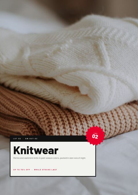 Outlet Sale — Collection Divider page