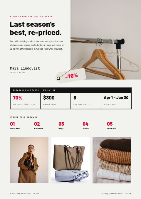 Outlet Sale — Welcome / About page
