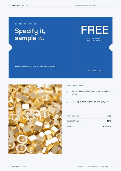Product Specification Catalog — Promo / Sale page