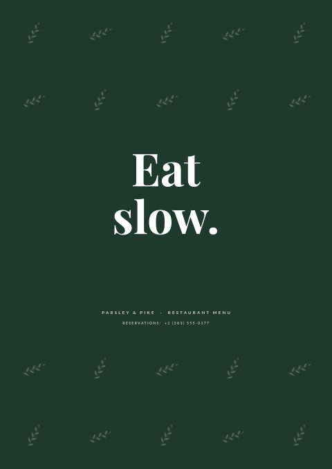 Restaurant Menu — Cover · poster page
