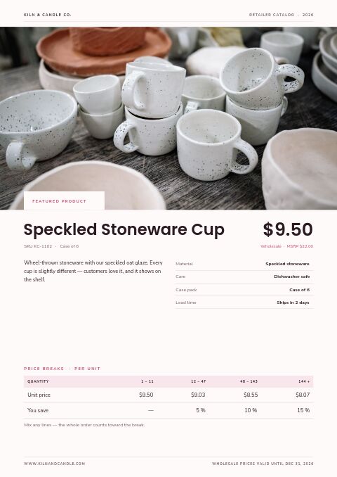 Retailer Catalog — Featured Product page