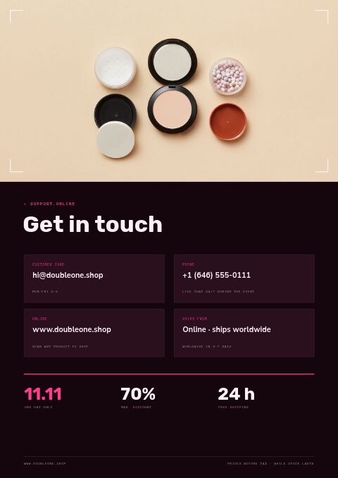 Singles’ Day 11.11 — Contact / Info page