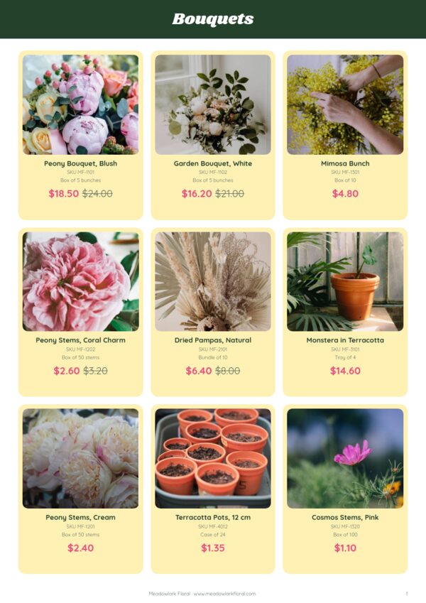Spring Sale — product page, 3 × 3 grid