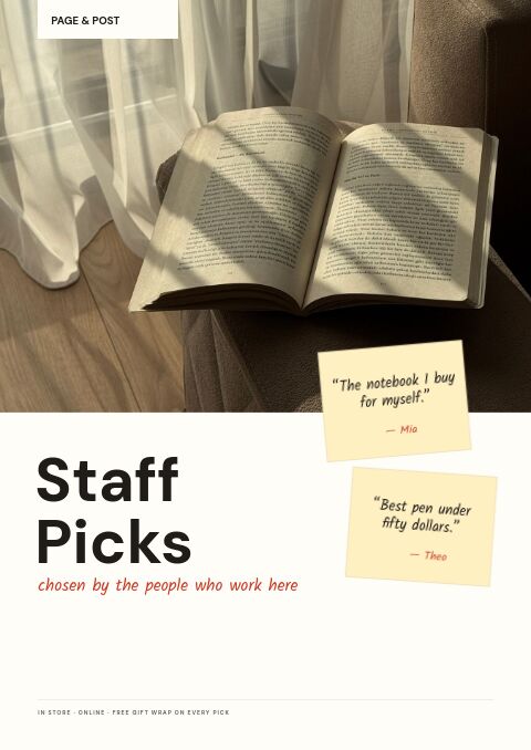 Staff Picks catalog template cover