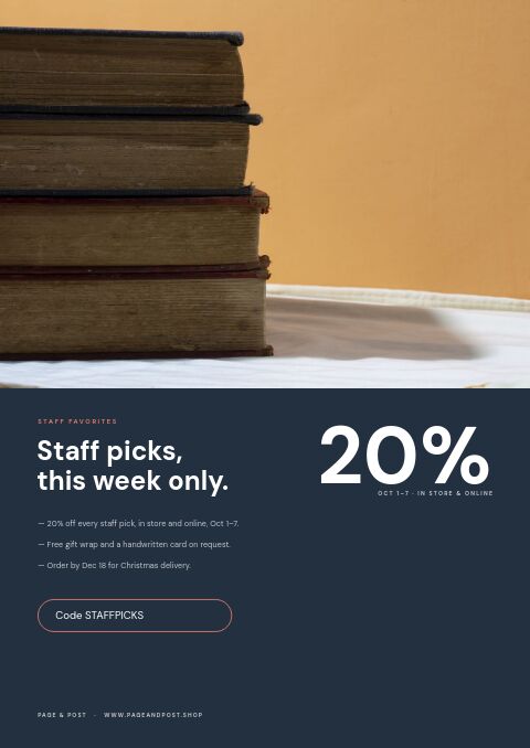Staff Picks — Promo / Sale page