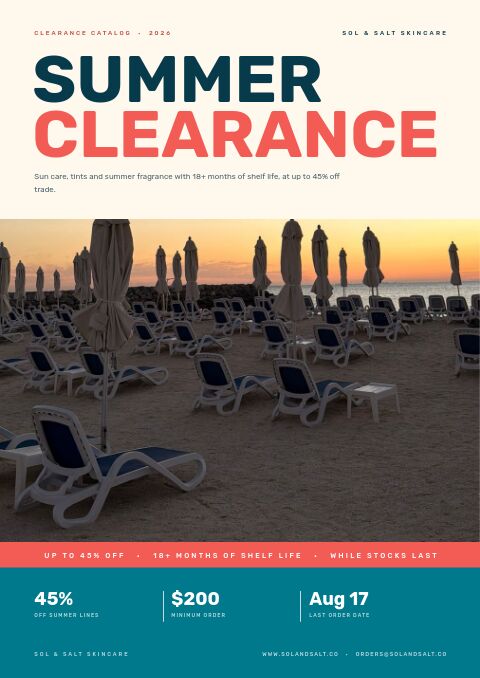 Summer Clearance — Cover · band page