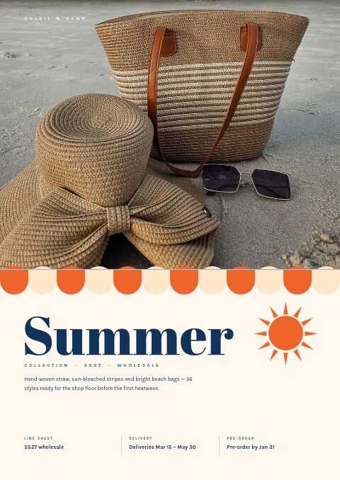 Summer Collection catalog template cover