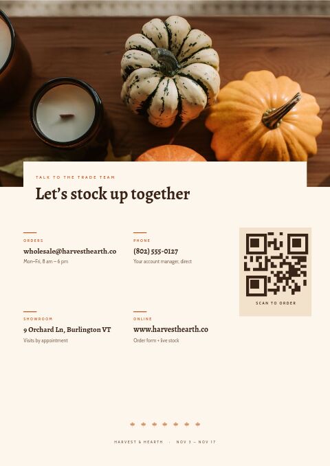 Thanksgiving Sale — Contact / Info page