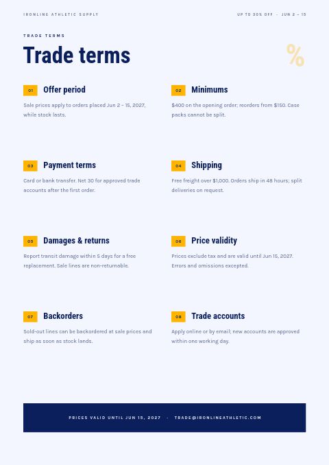 Up to 30% Off — Notes / Terms page