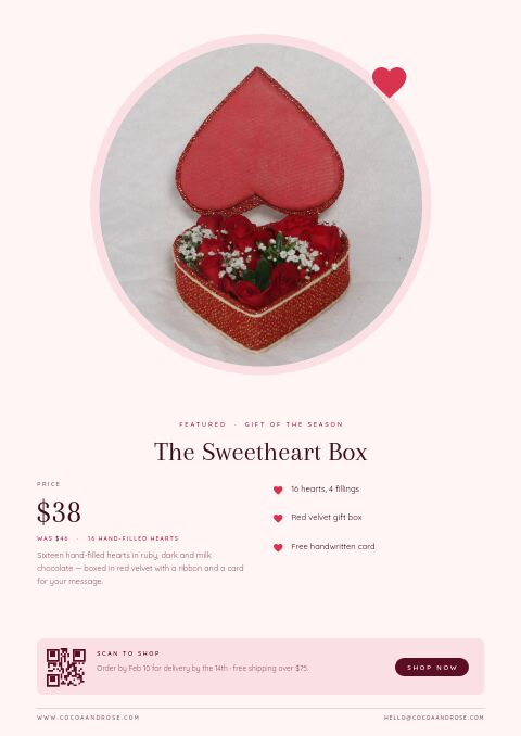 Valentine’s Day — Featured Product page