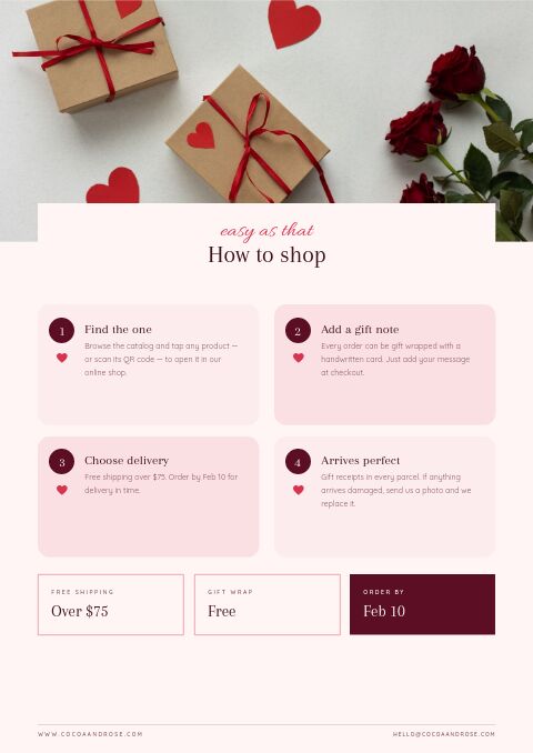 Valentine’s Day — How to Order page